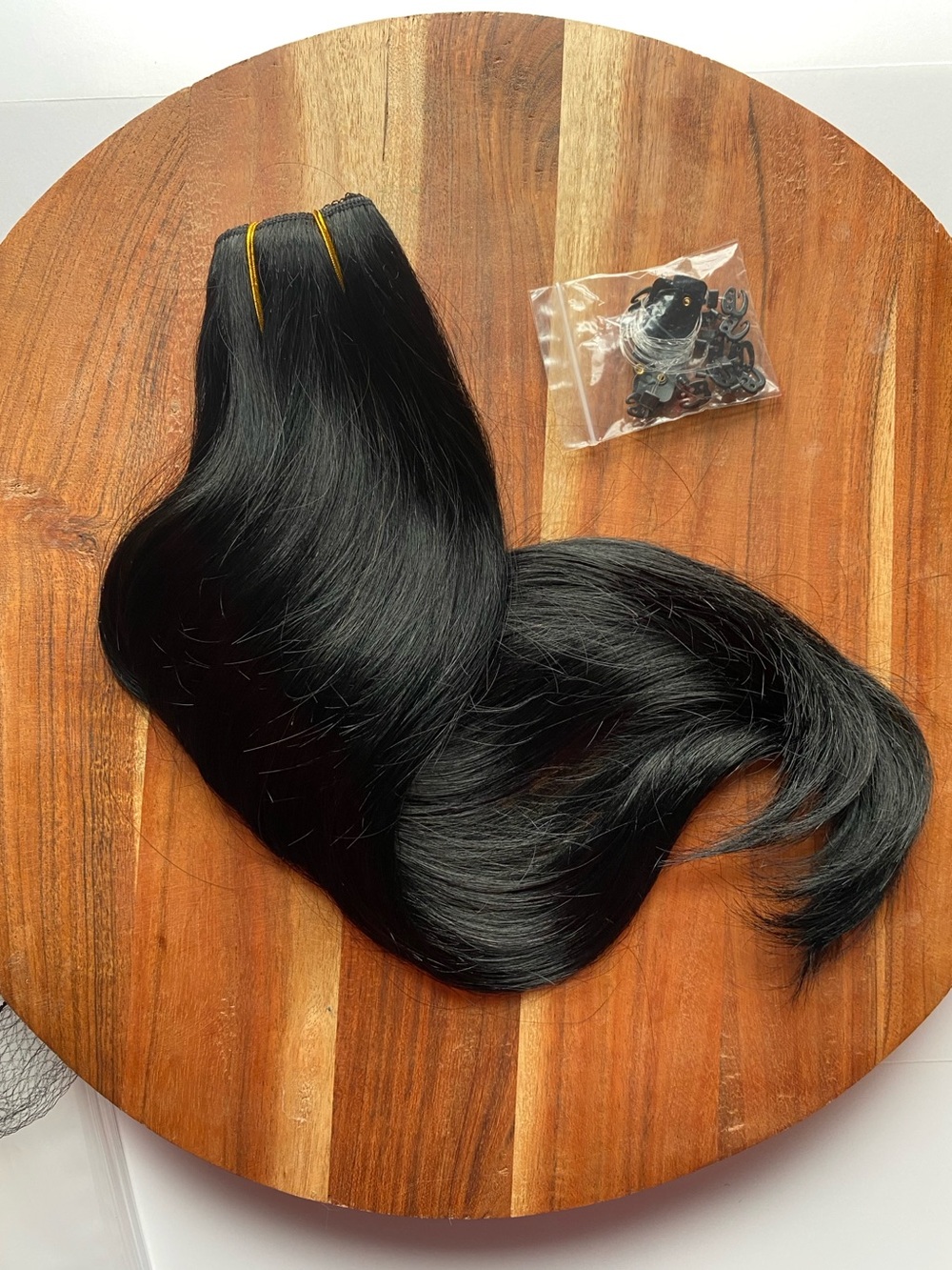 Sunny Hair 16” Invisible Fish Line Extensions 85G # 1 Jet Black Remy Human Hair
